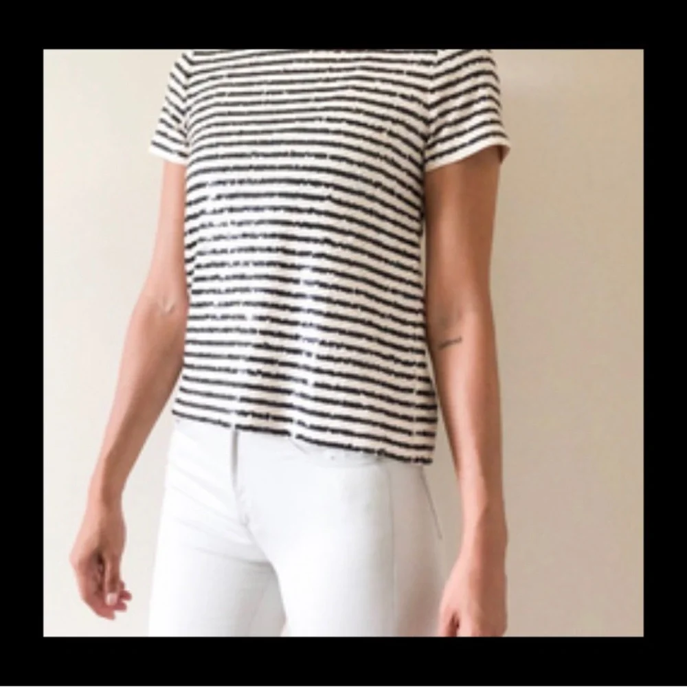 JCrew sequence Striped Black and White Women's Top
